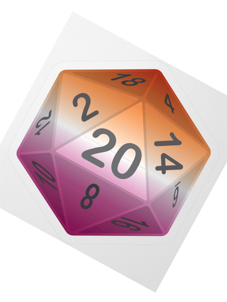 Lesbian Pride D20 Sticker product image (4)