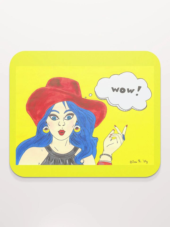 Pop art girl (art by Dina R.) acrylic painting picture - Classic Mouse Pad product image (2)