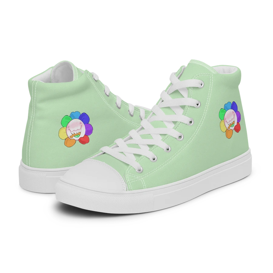 Pastel Green and White Flower Sneakers product image (16)