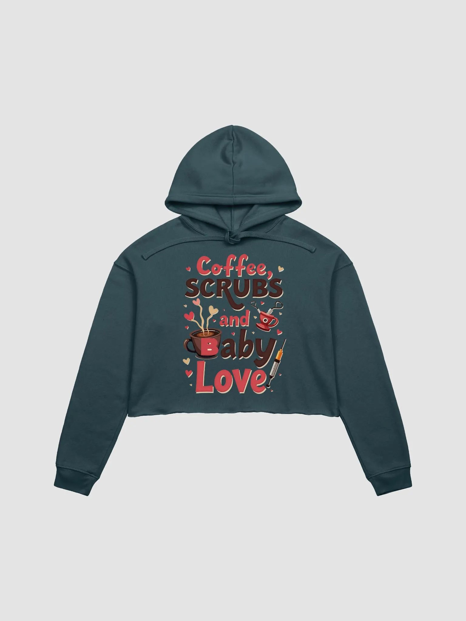 motherhood and medicine, Whimsical Coffee and Scrubs Crop Hoodie product image (6)