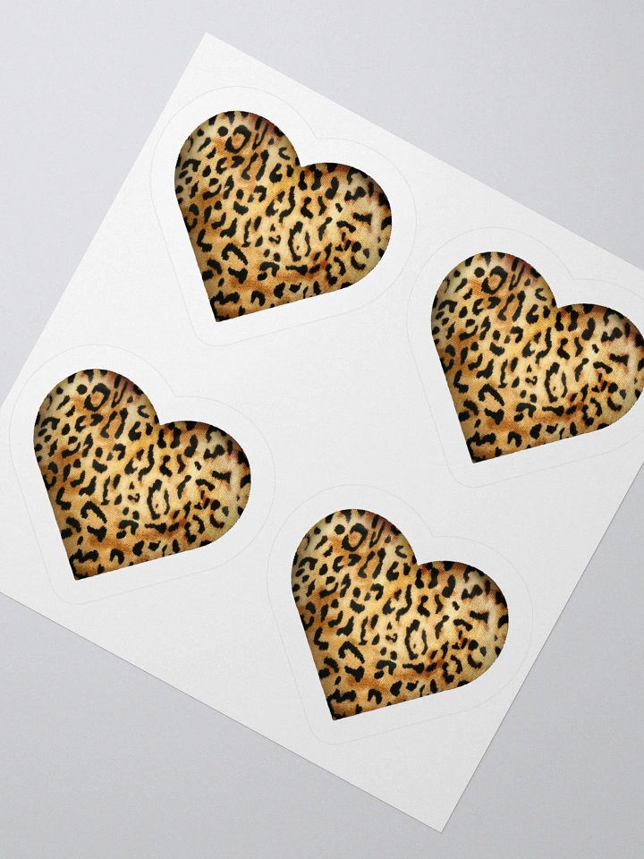 Leopard Skin Farbric Heart in Orange Gold - Kiss Cut Sticker product image (2)