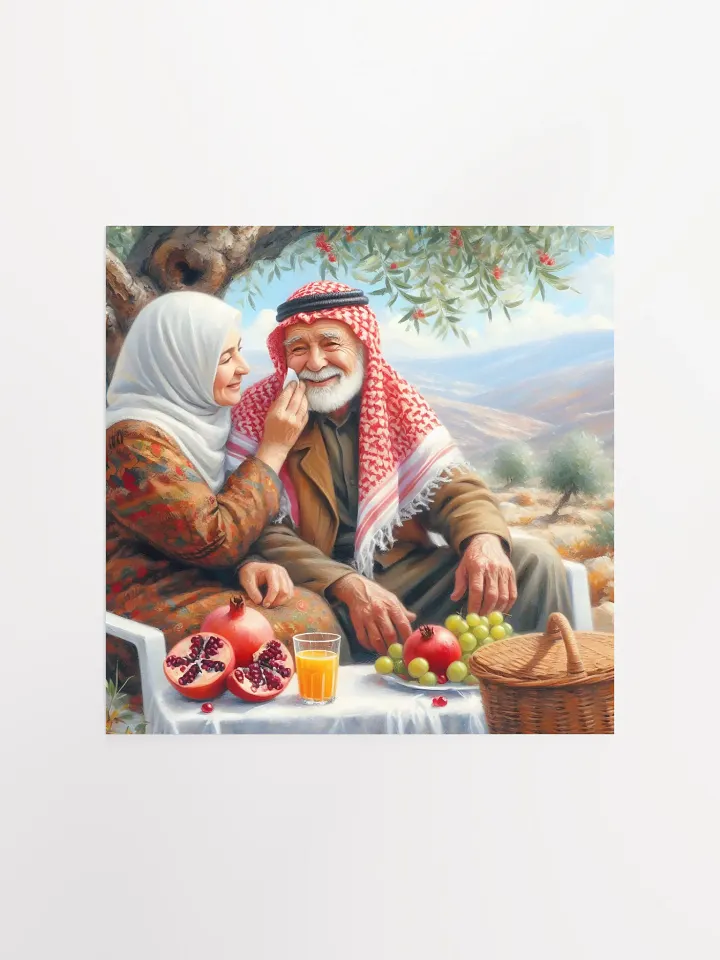 Shades of Peace | Cute Old Loving Palestinian Couple Culture Poster product image (1)