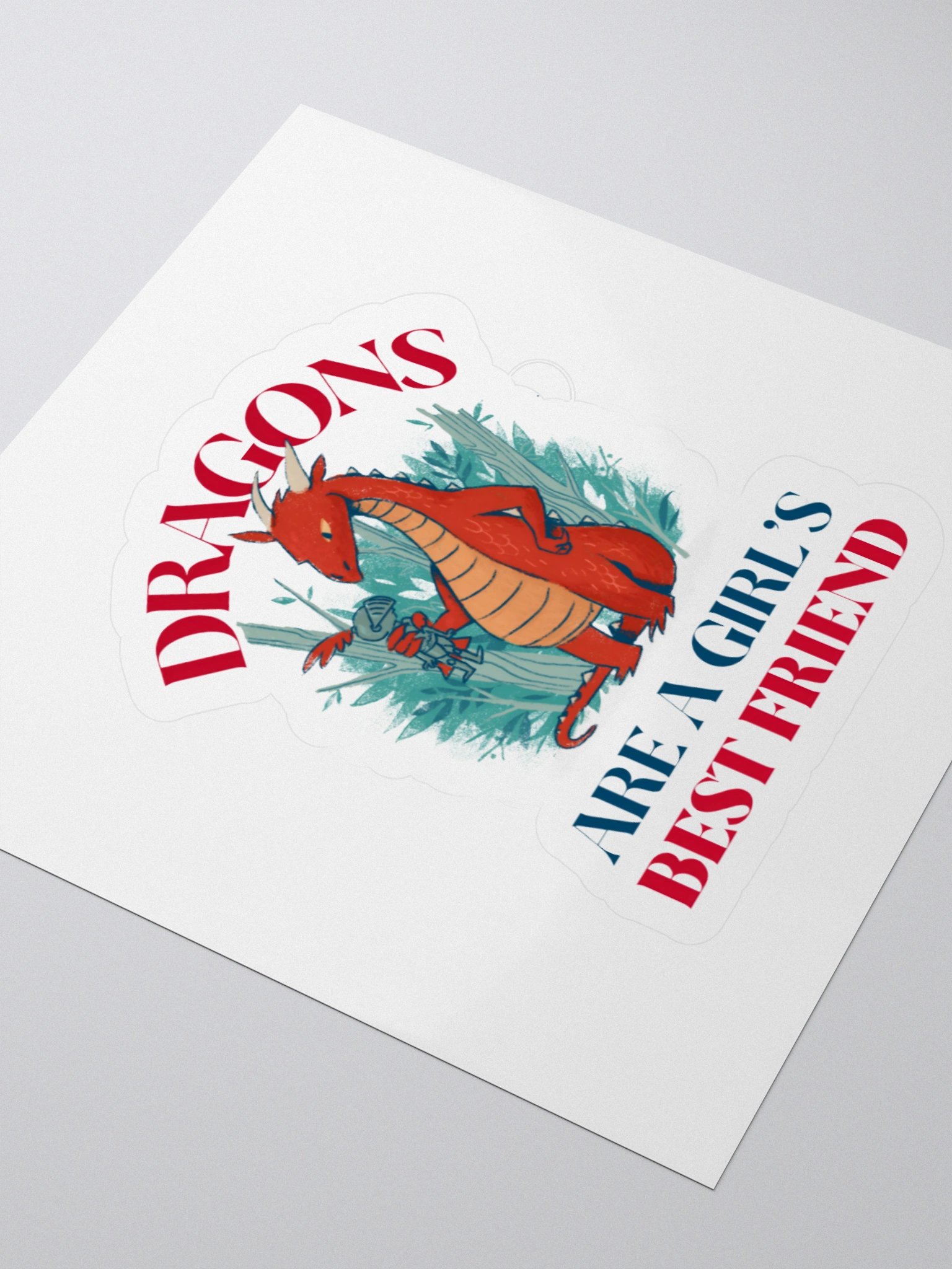Dragons Are A Girl's Best Friend Dragon Girl Woman Friendship Sticker product image (9)