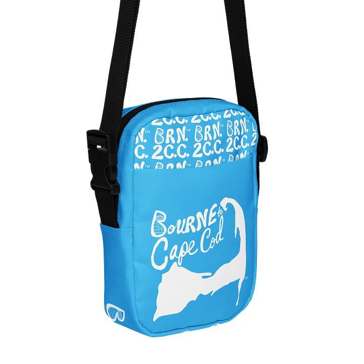 BOURNE to Cape Cod™ | Crossbody Bag | BRN.2C.C.™ | Utility On-the-Go | Coastal Cool Meets Everyday Carry | White Logos on Deep Sky Blue🌊🎒 product image (1)