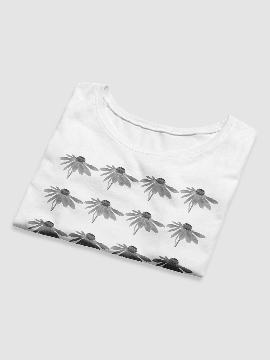 Abstract Repeating Grey Cone Flower Women's Cropped T Shirt product image (10)