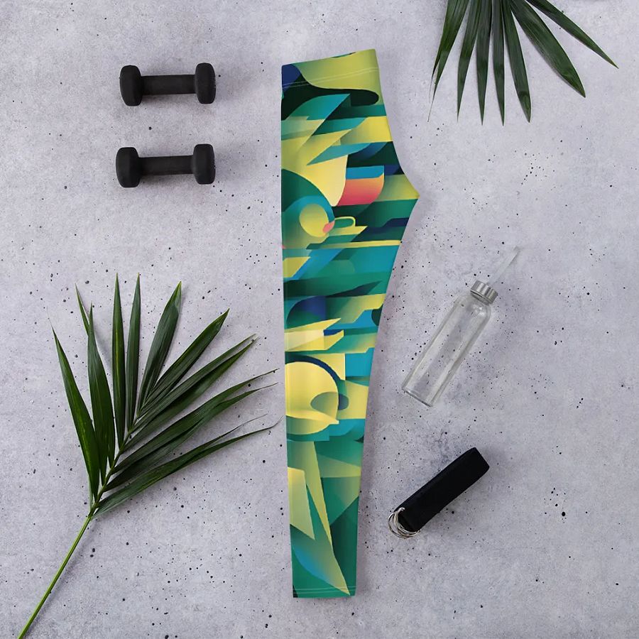 Abstract Lithographic Pattern Design leggings - V8 product image (1)