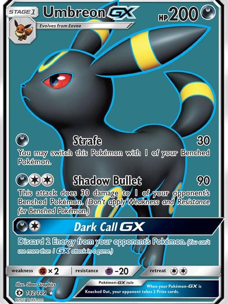 Pokémon Trading Card – Umbreon GX (Sun & Moon Base Set, #142/149) - NM product image (1)