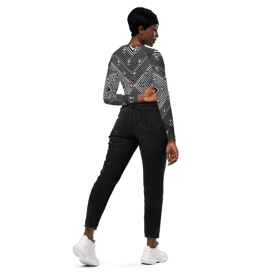Buddy All-Over Print Recycled Long Sleeve Crop Top product image (6)