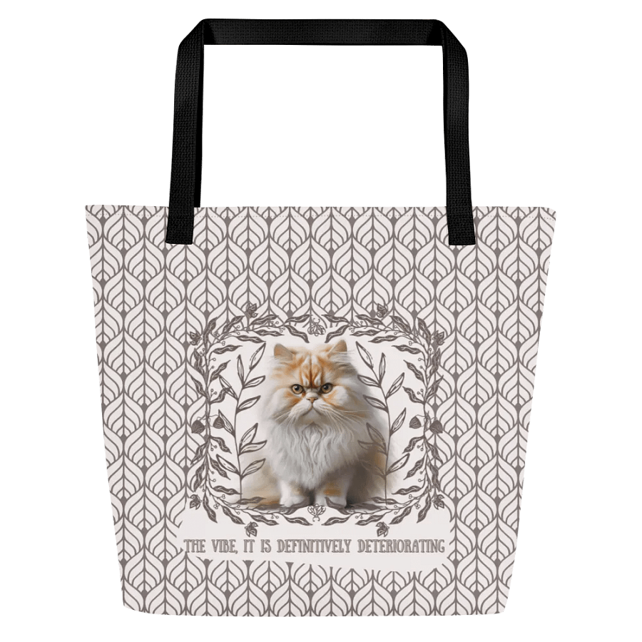 KC, The Vibe Is Deteriorating (floofy cat), Patterned Tote product image (1)