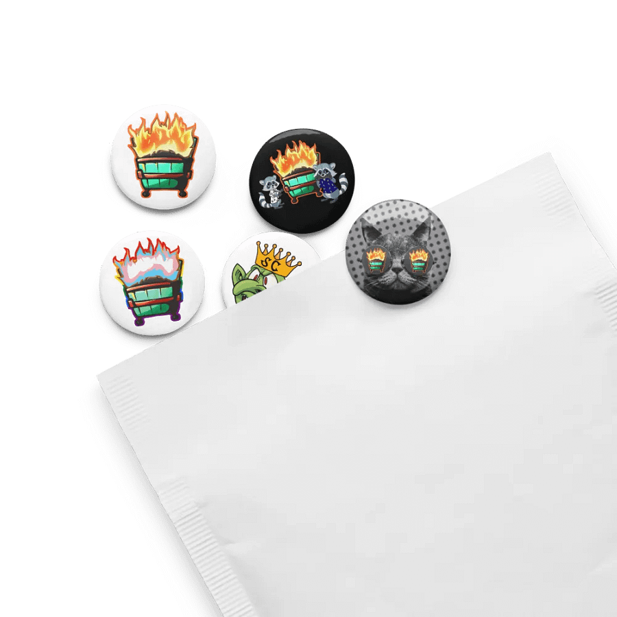 Dumpster Fire buttons product image (13)