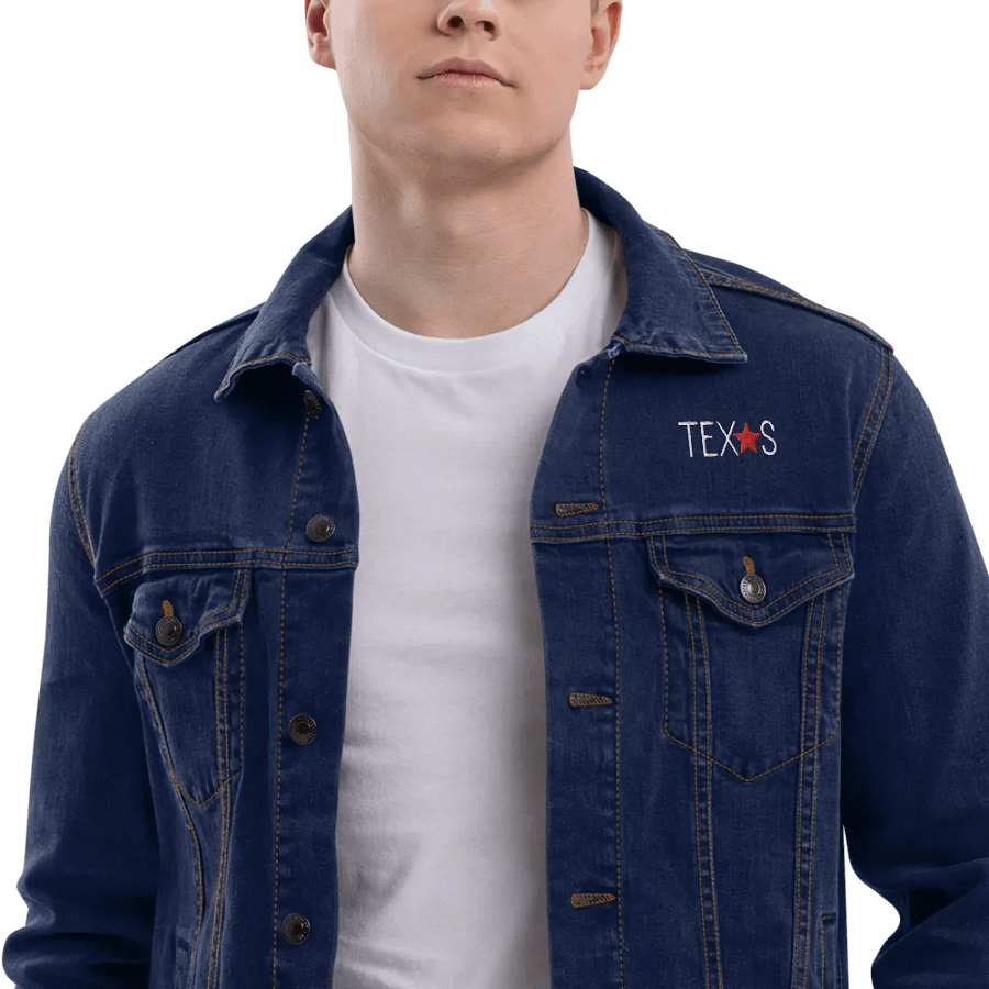 'Lone Star' Embroidered Unisex Denim Jacket product image (5)