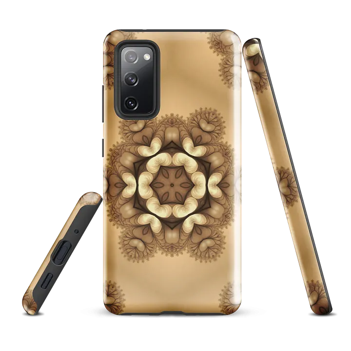 Tough Phone Case for Samsung® - Brown and Beige Geometric Snowflake Design product image (1)