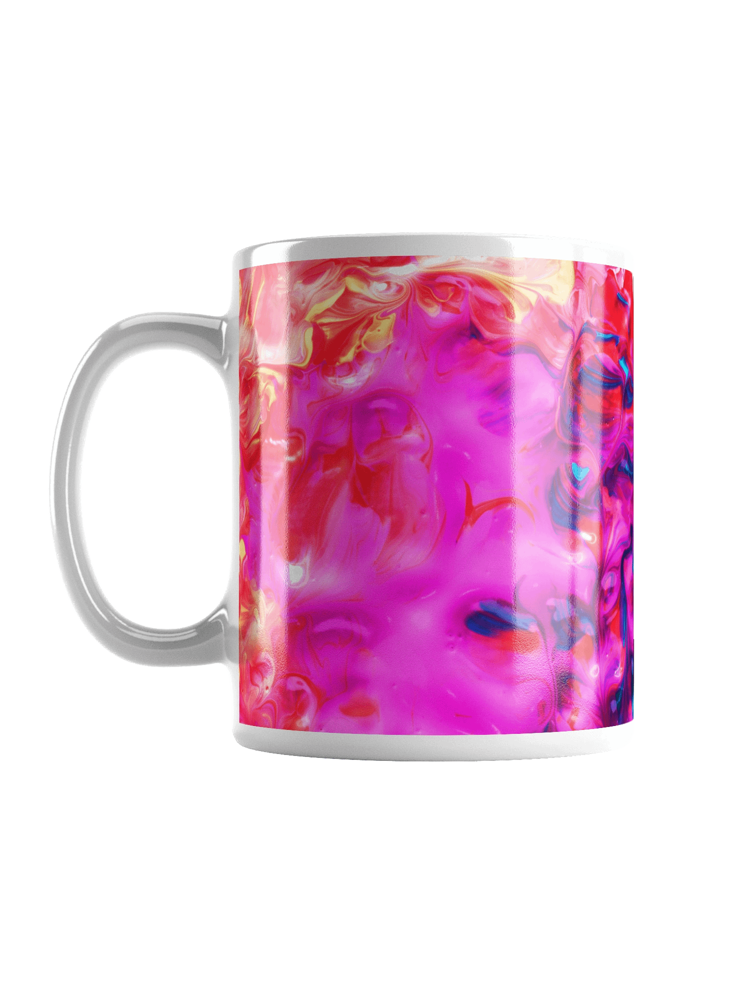 Neon Abstract Coffee Mug Vibrant Psychedelic Fluid Acrylic Swirl product image (1)