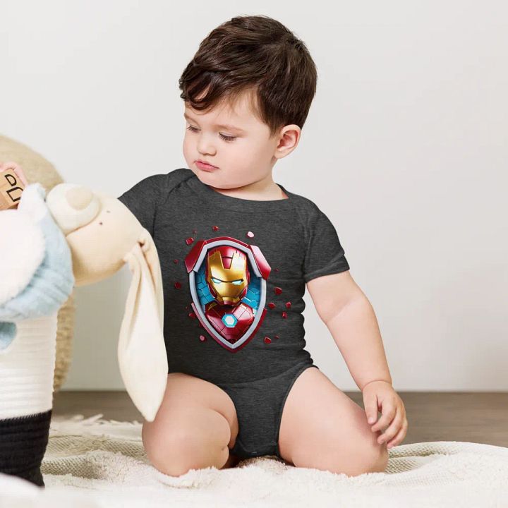 Ironman Shield Baby Short Sleeve One Piece product image (1)