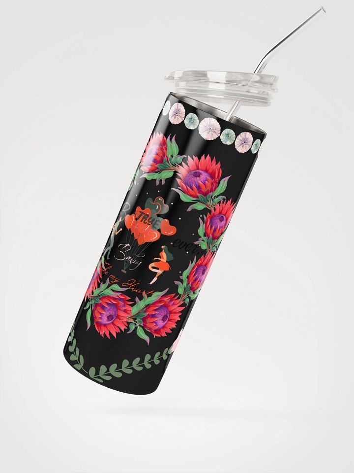 20 oz Stainless Steel Tumbler with reusable Straw, leak proof cup lid, True love Tumbler for women, mug, portable Bottled Water Bottle. product image (2)