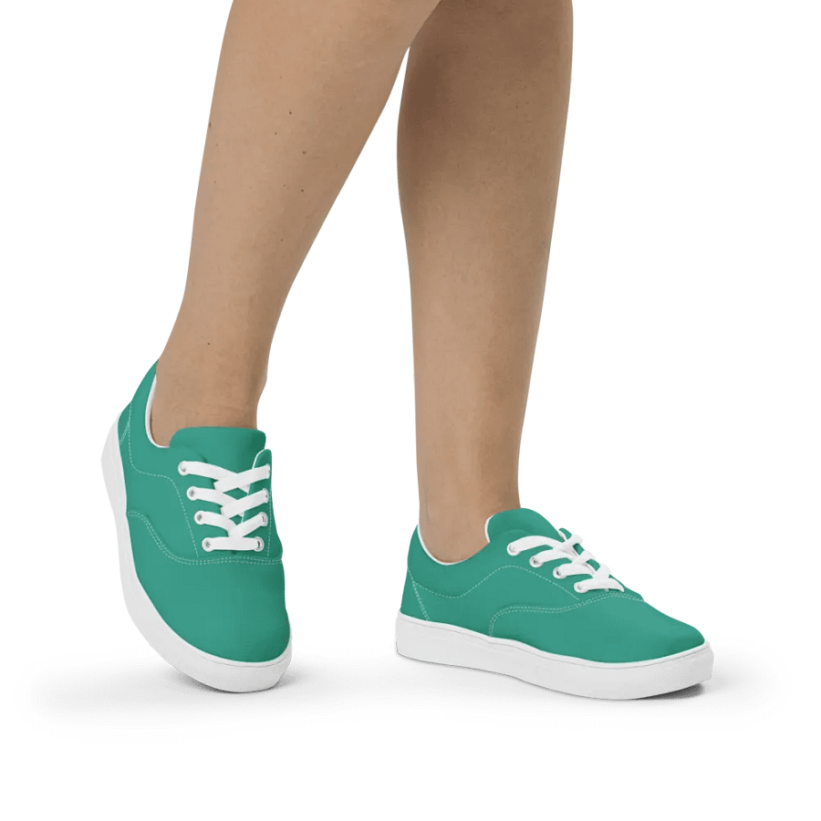 Muse Coquette Lace-Up Canvas Shoes (Pear) product image (9)