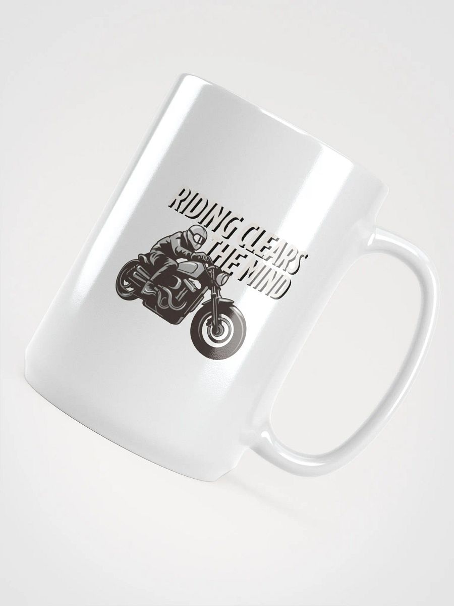 Ride Clear - Monochrome Motorcycle Mug | Riding clears the mind. product image (4)