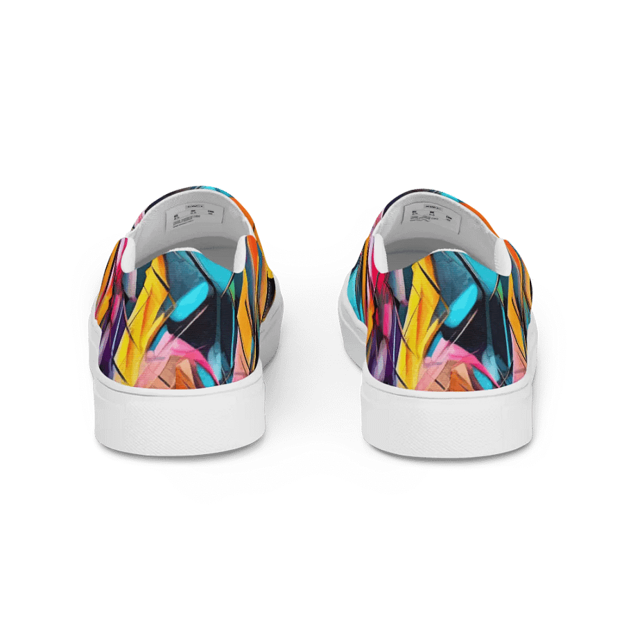 Mans Slip On Sneaker _ Calceonova Streetwear _ Custom Design Shoes _ Abstract Graffiti Shattered Neon product image (5)