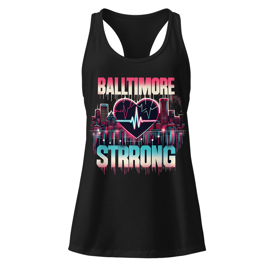 Baltimore Strong Heartbeat Racerback Tank product image (1)