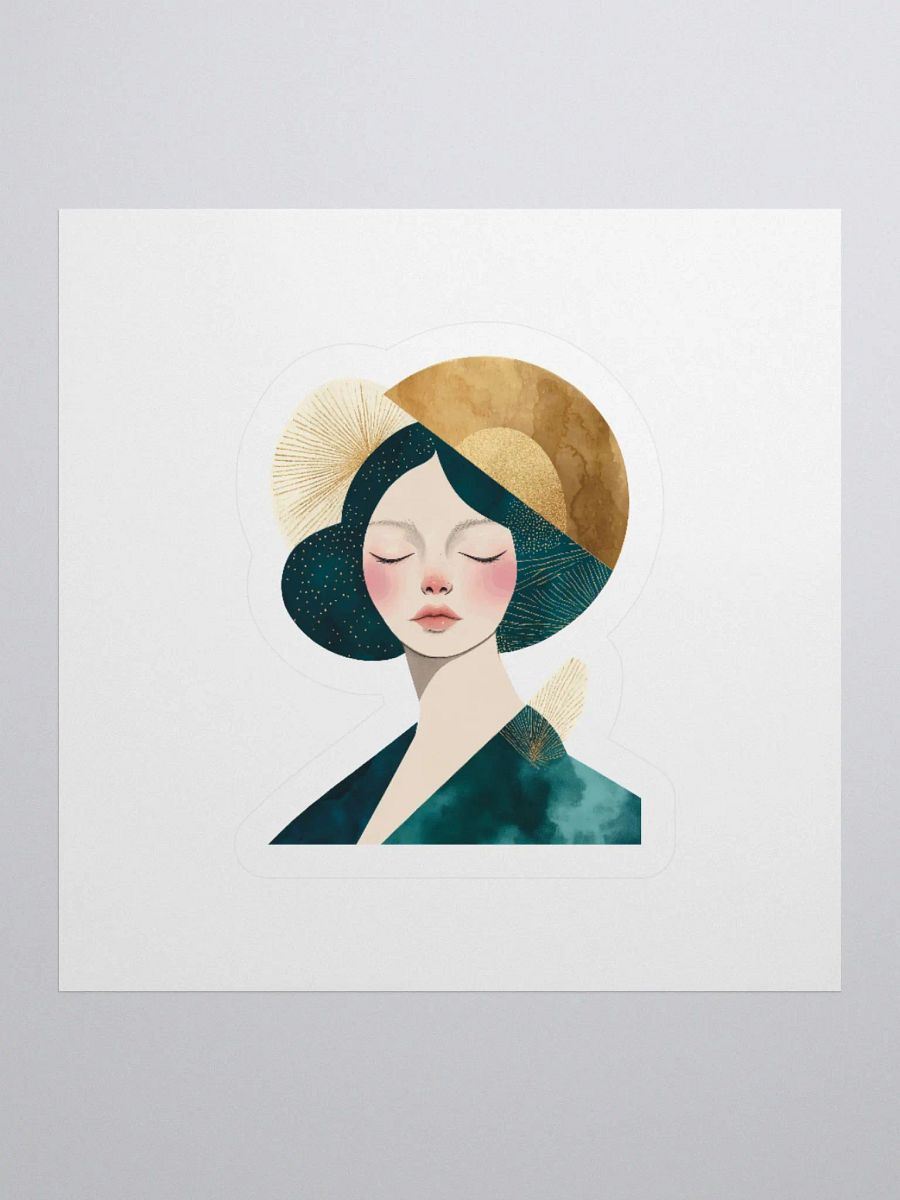 Golden Goddess Kiss Cut Stickers - Abstract Female Portrait product image (7)