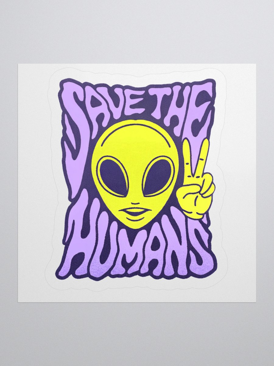 Peaceful Alien Kiss Cut Sticker product image (1)