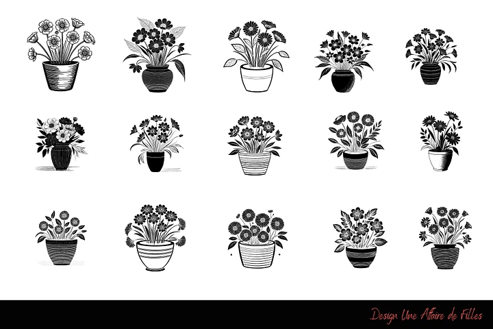 Exquisite Flower Silhouette : 30 Vector Clipart Collection product image (2)