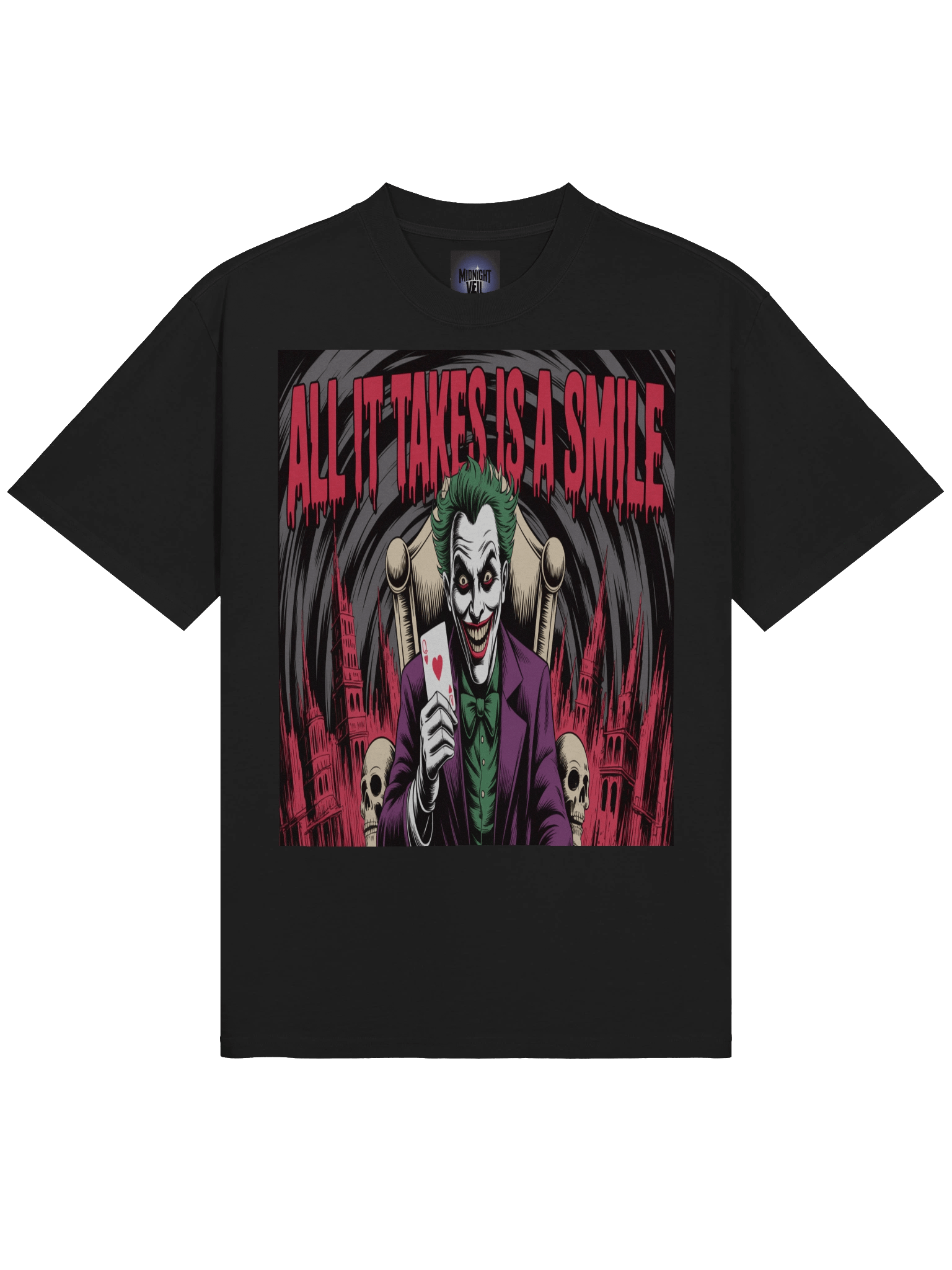 Joker 'All It Takes Is A Smile' Oversized Faded T-Shirt product image (5)