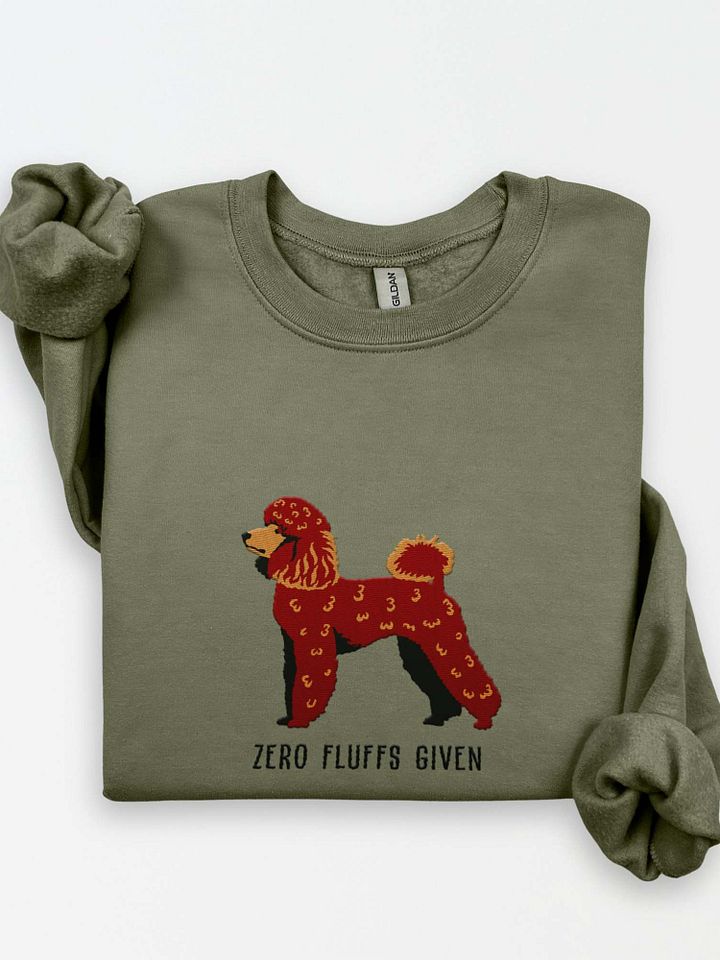 Zero Fluffs Given Sweatshirt (Embroidered) of a Mini Poodle(Chocolate) product image (1)