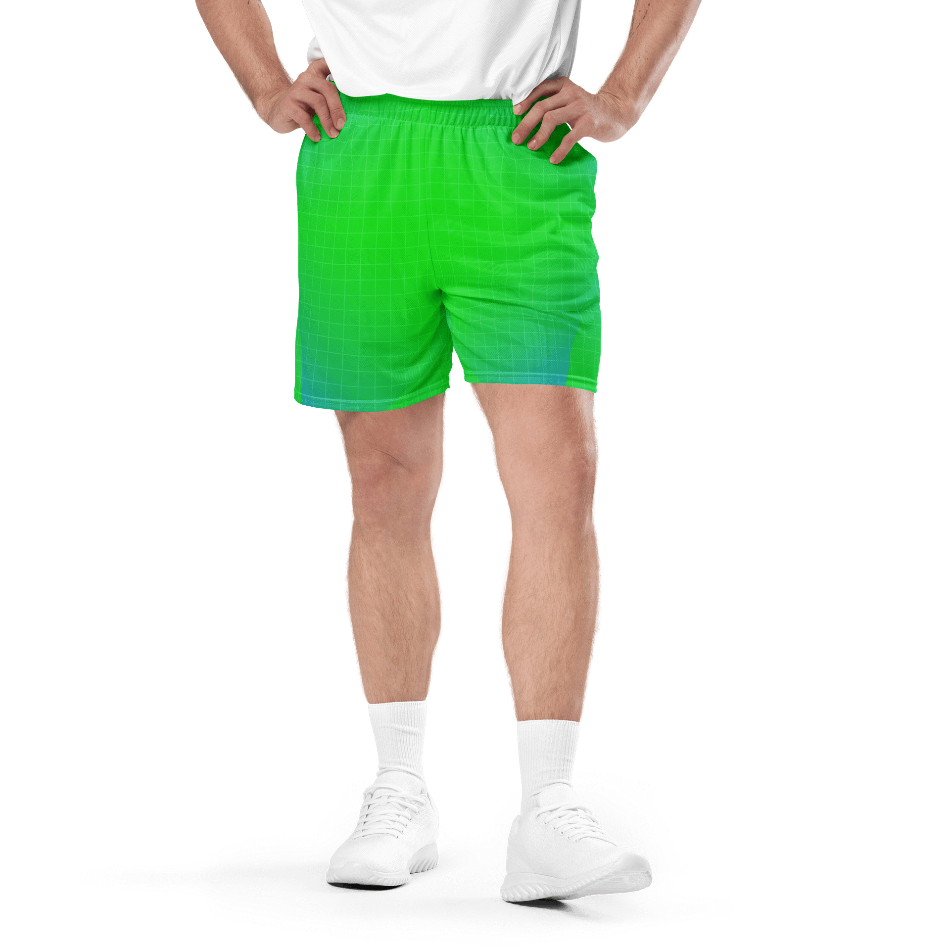 70s Neon Grid Unisex Mesh Shorts product image (1)