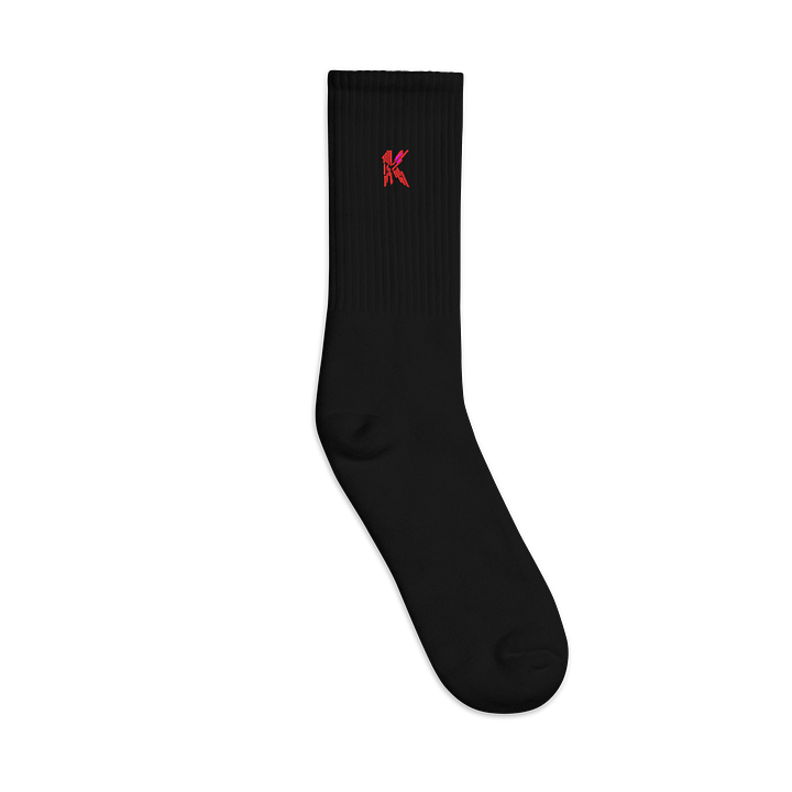 K KinKal KKROWN - Red on Black Socks product image (1)