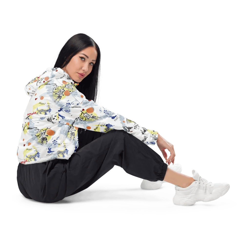 ArtToon Women's Crop 'Hello' Windbreaker product image (5)