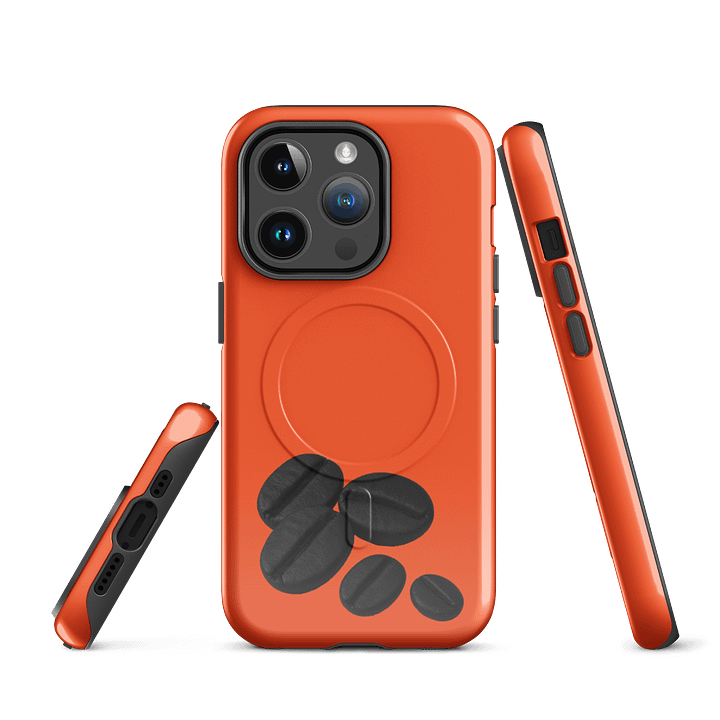 Orange Black Coffee Beans MagSafe® Tough iPhone® Case product image (3)