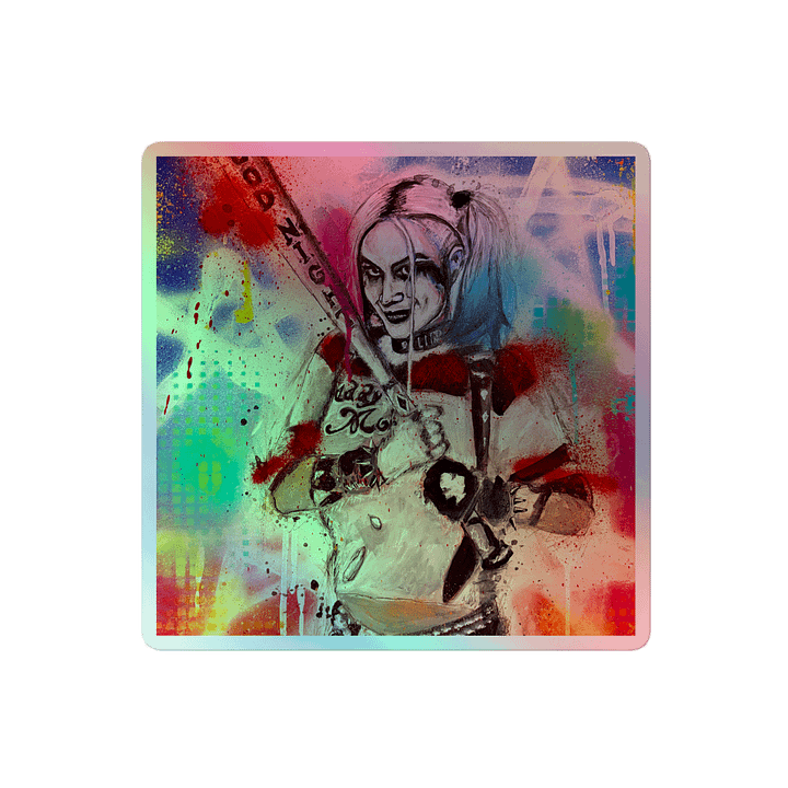 Harley Quinn Medicine Woman Graffiti Holographic Sticker product image (2)
