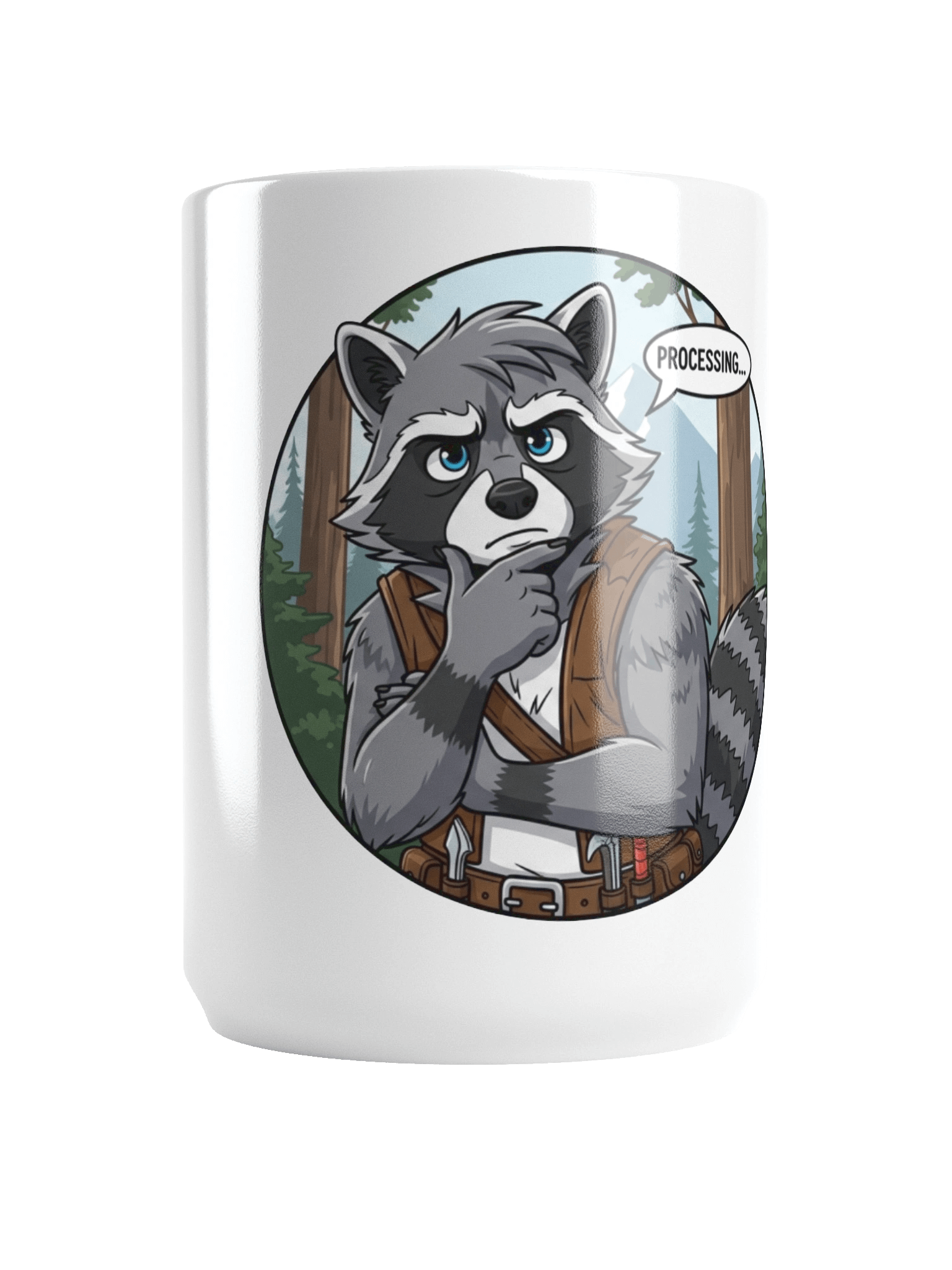 Thoughtful Raccoon Processing Mug product image (6)
