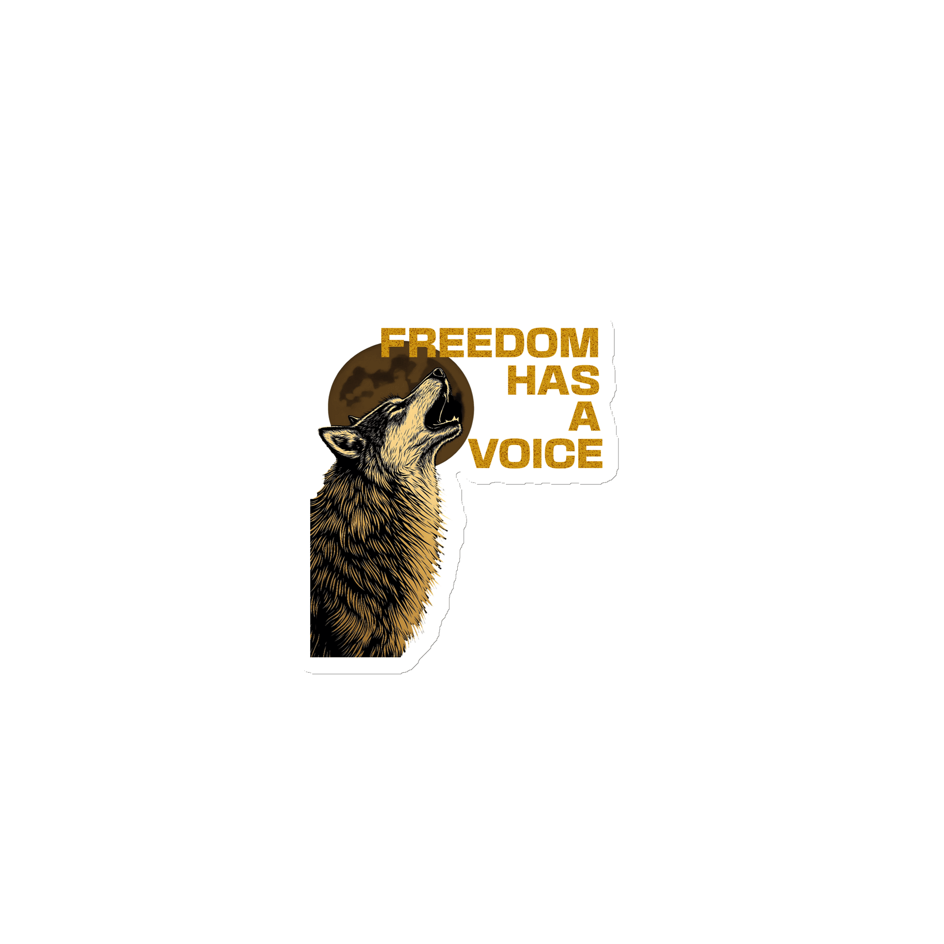 Freedom Has A Voice Howling Wolf Magnet product image (1)