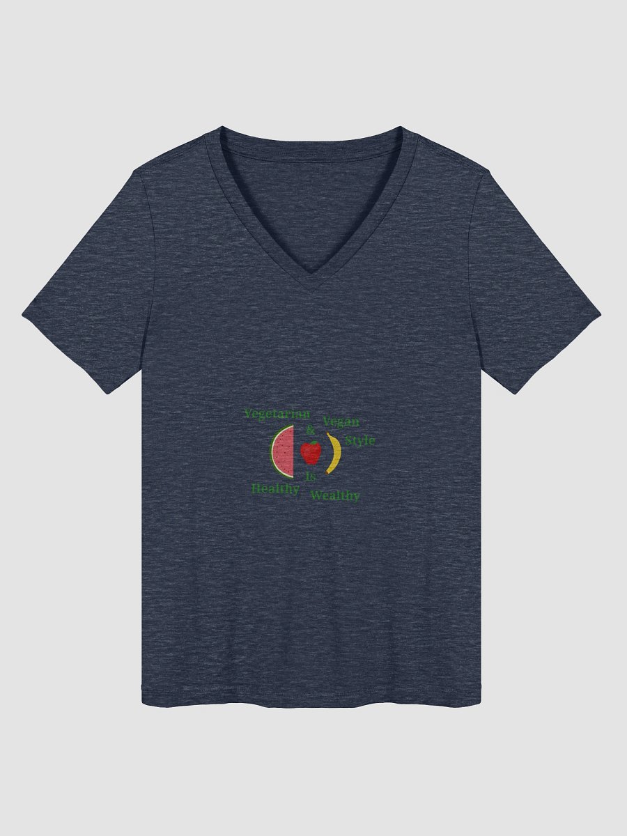 Healthy Wealthy Vegetarian V-Neck Tee product image (1)