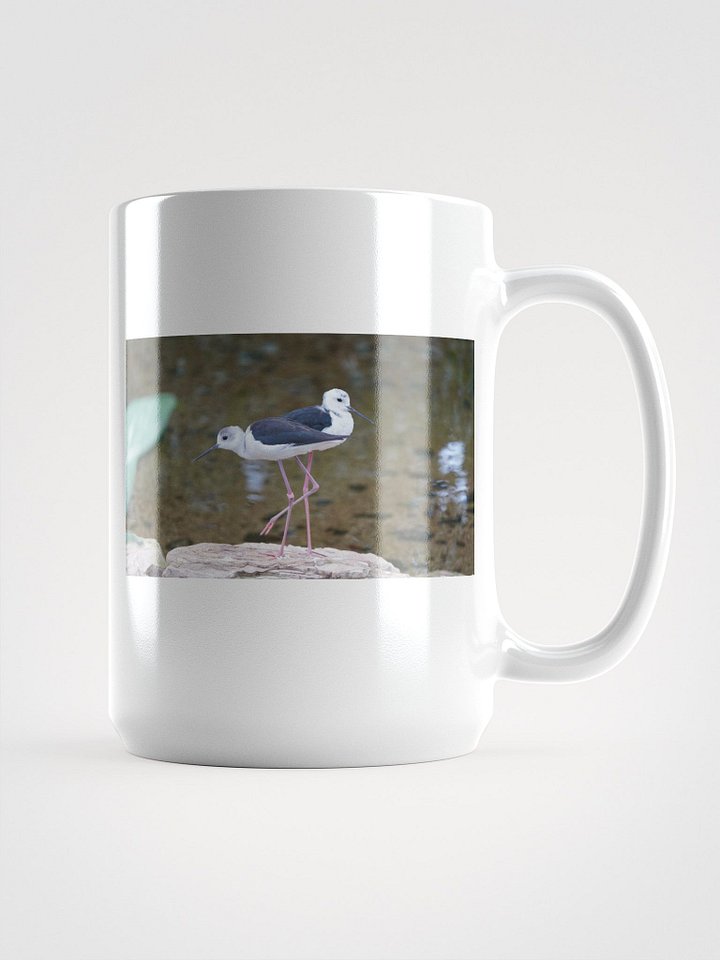 Pink-Legged Birds White Glossy Mug product image (1)