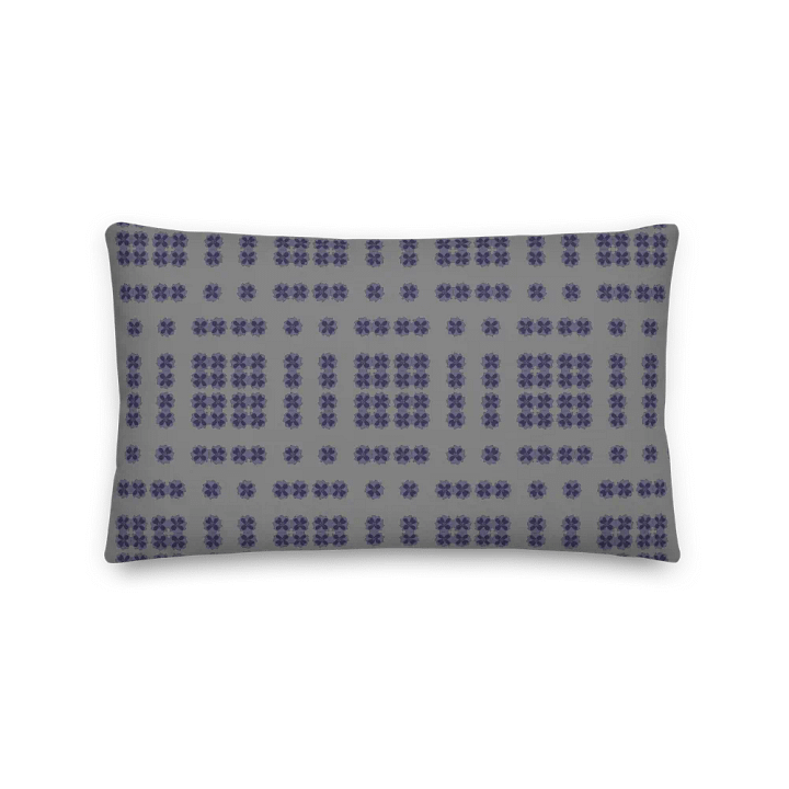 Blue & Purple Flower in Geometric Harmony Premium Pillow product image (2)