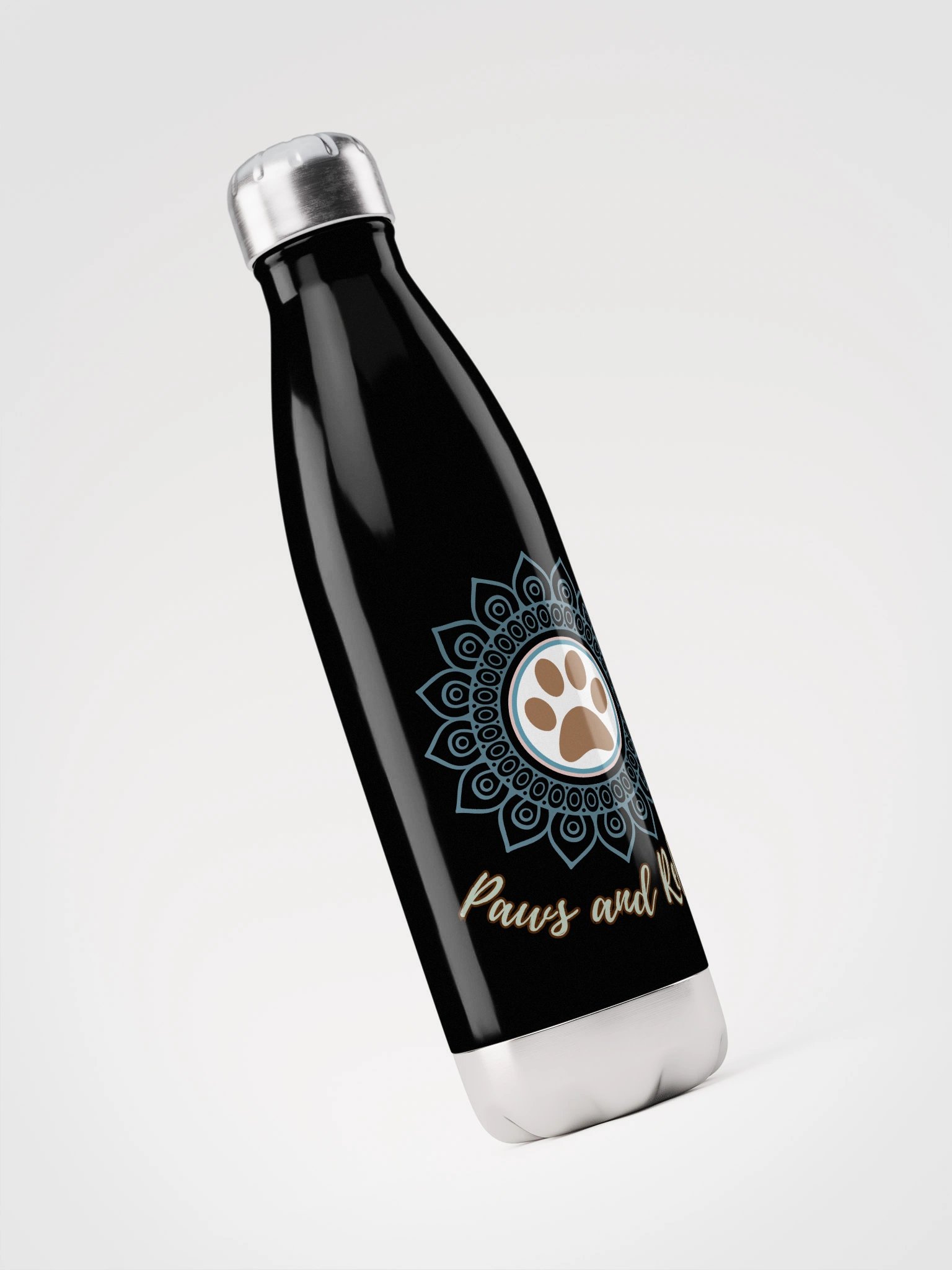 Paws and Reflect Mandala Paw Print Double-Wall Stainless Steel Water Bottle product image (3)