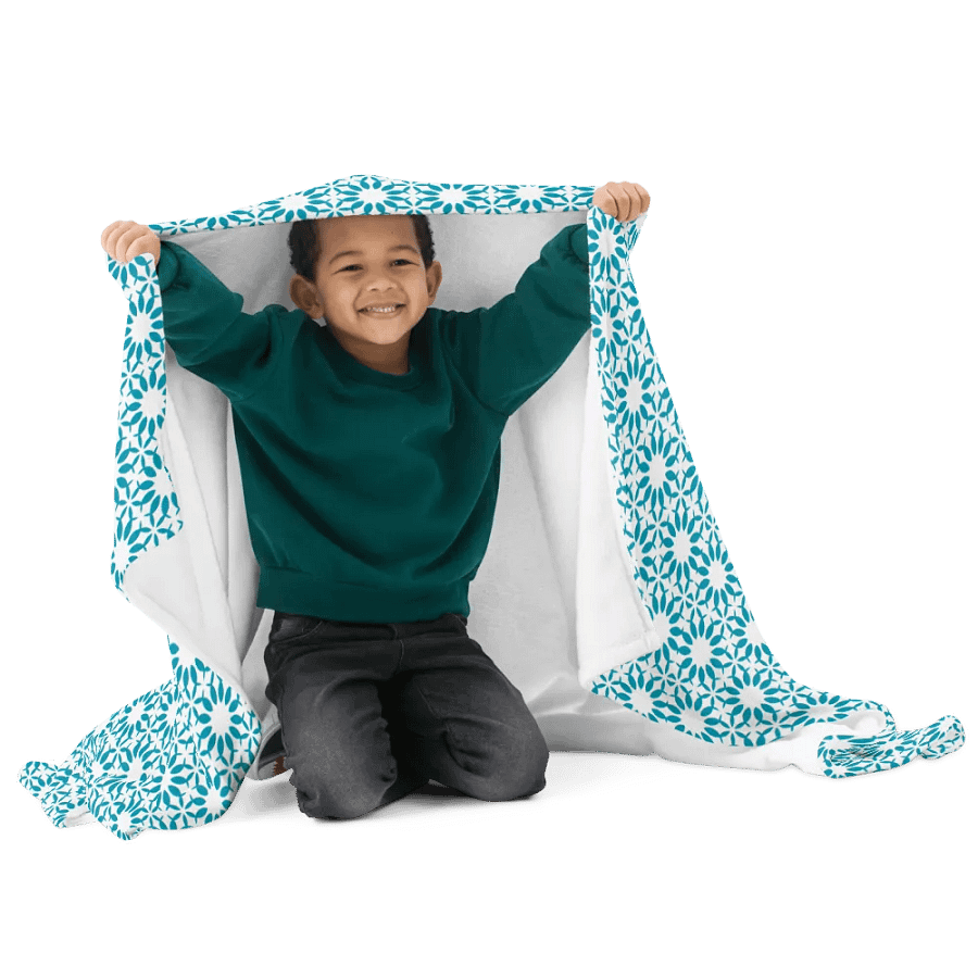 Harmony Hues Throw: Teal & White product image (1)