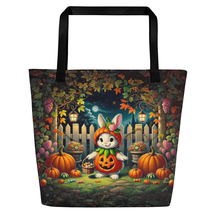 Whimsical Halloween Bunny Rabbit Pumpkin Patch Tote Bag product image (3)