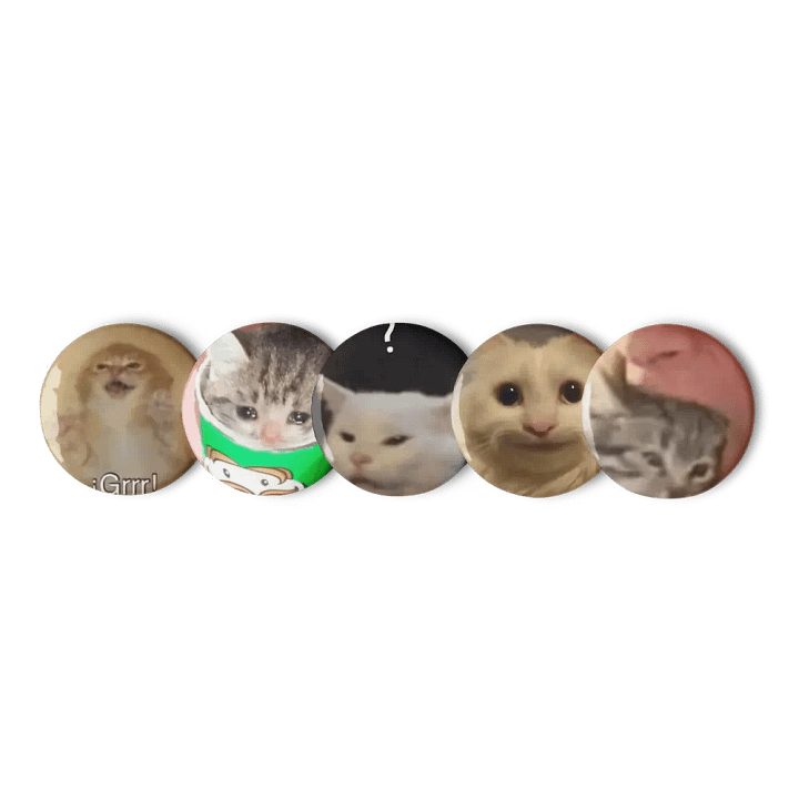 Set of Pin Buttons: Meme Cats 16 product image (1)