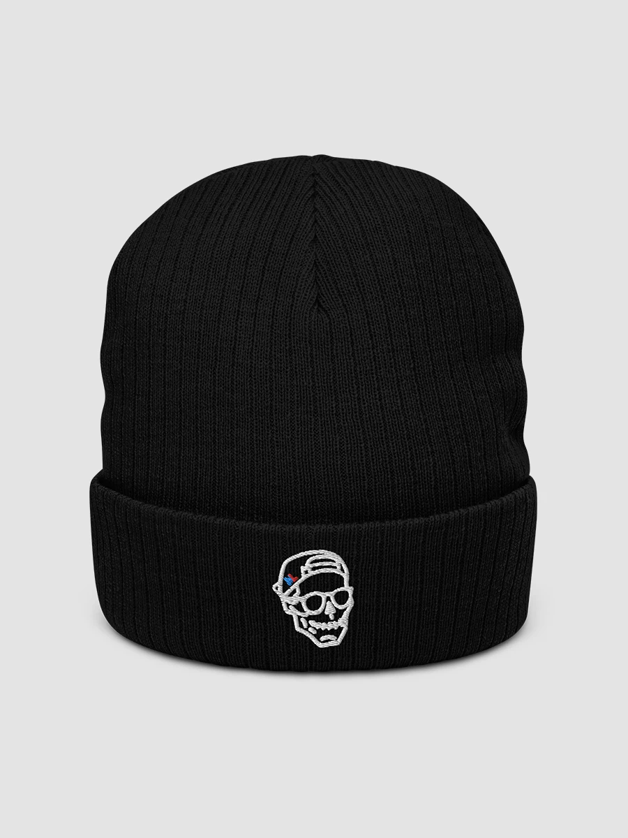 embroidered Skull - Ribbed Knit Beanie product image (4)