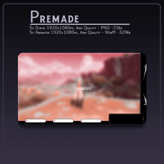 [FREE] ANIMATED Dark Anime Black White Stream OVERLAY Pack, Anime Overlay, Dark Anime twitch overlay, Anime black white Overlay, Screens Overlays product image (5)