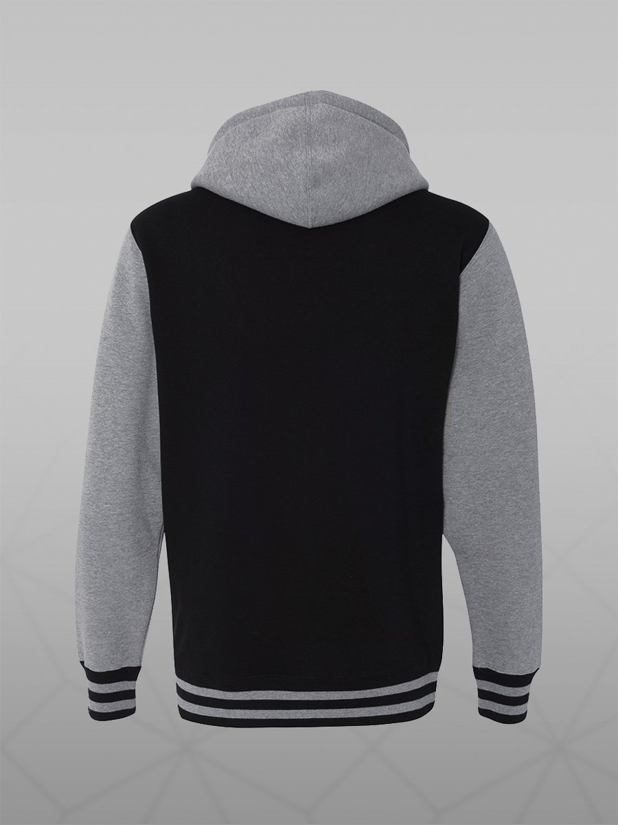 Drained Hearts Embroidered Varsity Zip-up Hoodie product image (4)