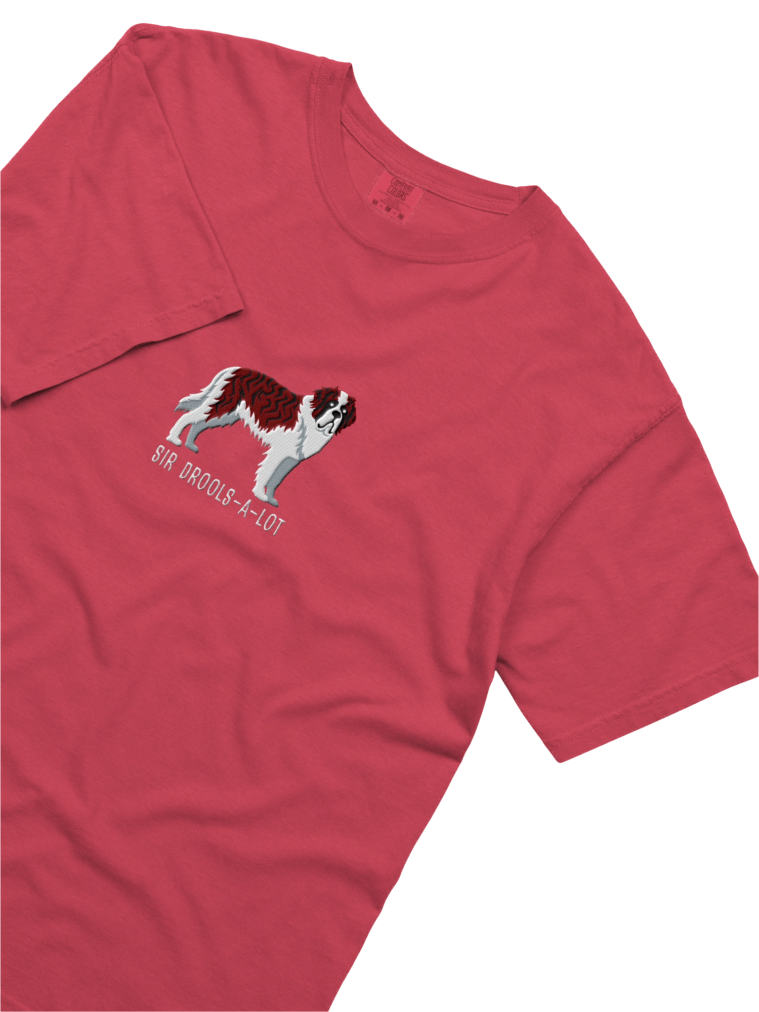 Sir Drools-A-Lot T-Shirt(Embroidered) of a Saint Bernard(Brindle & White) product image (45)