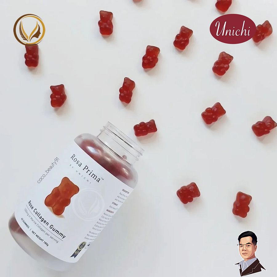 Kẹo dẻo collagen hoa hồng Unichi Rose Collagen Gummy 60 viên product image (4)