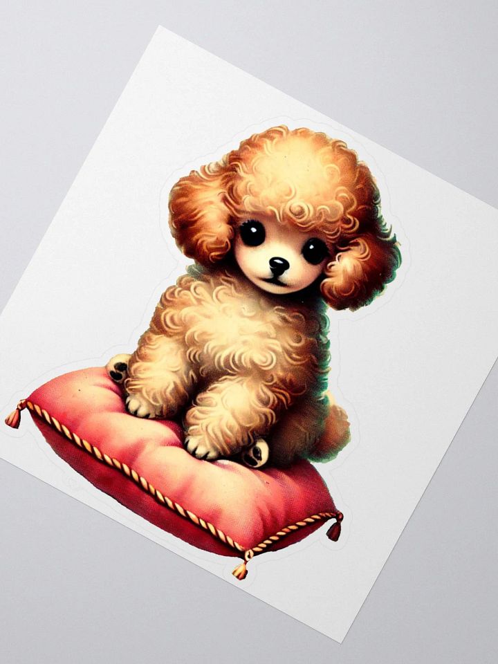 Fluffy Poodle Puppy Dog Kiss Cut Stickers product image (6)