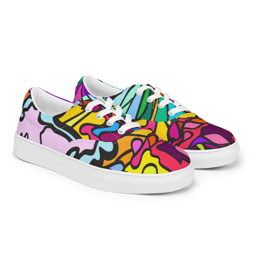 Vibrant Swirl Women's Canvas Shoes - Wave at Sunset product image (3)