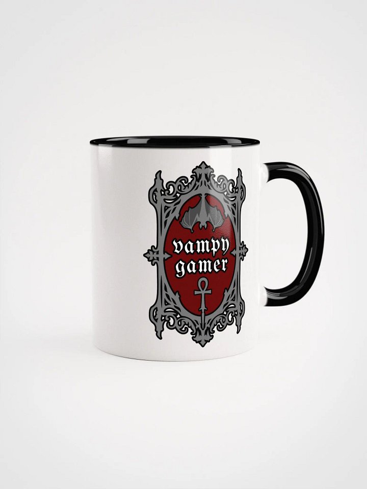 Vampy Gamer Mug – White with Black Accents product image (1)